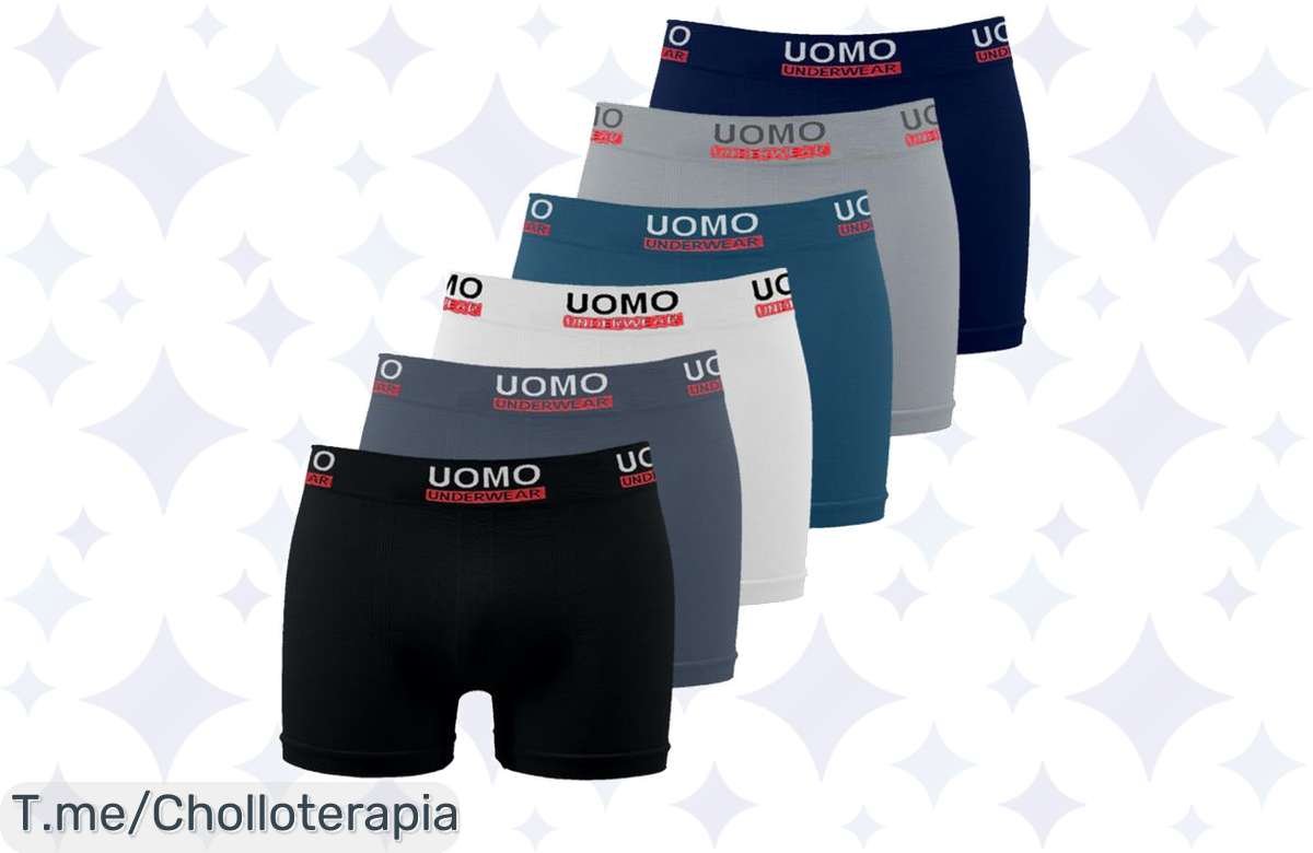 Atrapa el chollo del año con 6 Piezas de Boxers cómodos y de calidad a un precio loco. ¡No dejes pasar este ofertón, stock limitado, compra ya tu super ganga!