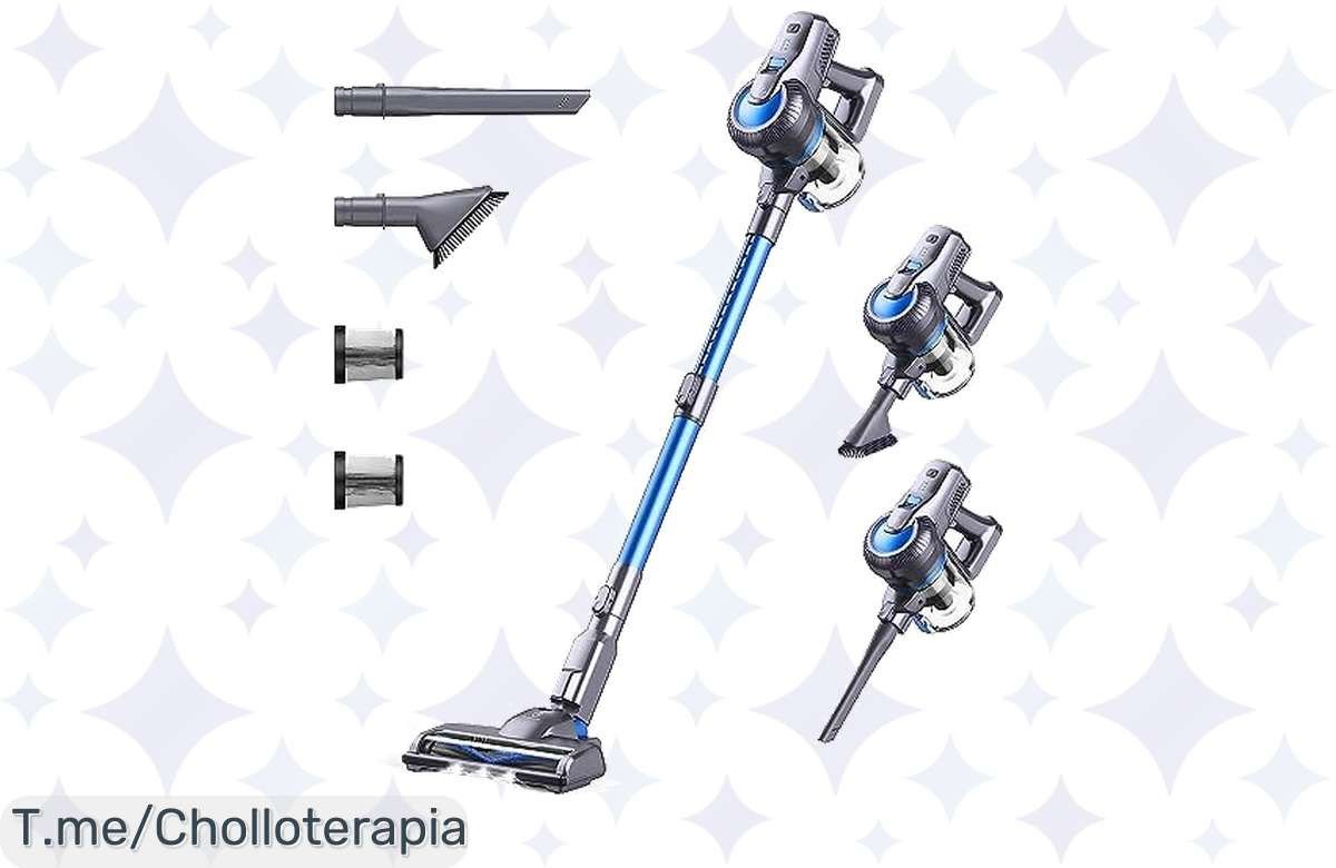 Atrapa el ofertón del año: Greenote Aspiradora sin Cable 6 en 1, potencia y faros LED con 30 minutos de autonomía. ¡Apresúrate, el descuento brutal es por tiempo limitado!