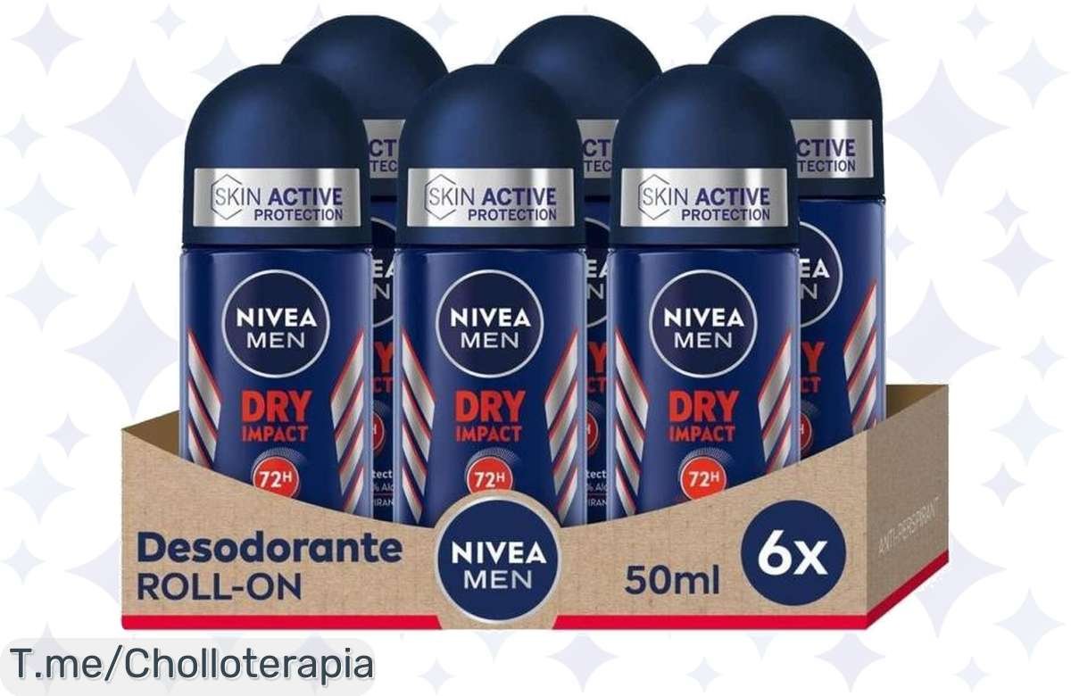 Atrapa el super chollo: NIVEA MEN Roll on Dry Impact, 6 desodorantes para una frescura imbatible. ¡Aprovecha el ofertón y compra ya antes de que se agote!