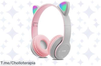 Atrapa este super chollo: Auriculares inalámbricos Bluetooth 50 con orejas de gato y luces de colores, precio de ganga por tiempo limitado, ¡compra ya y no te quedes sin el tuyo!