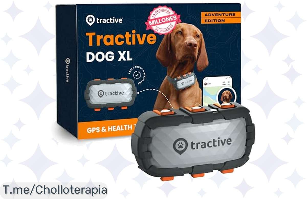 Atrapa la aventura con Tractive GPS XL Adventure, resistente y con autonomía de un mes. Chollo único para localizar a tu perro en tiempo real. ¡Compra ahora antes que se agote!