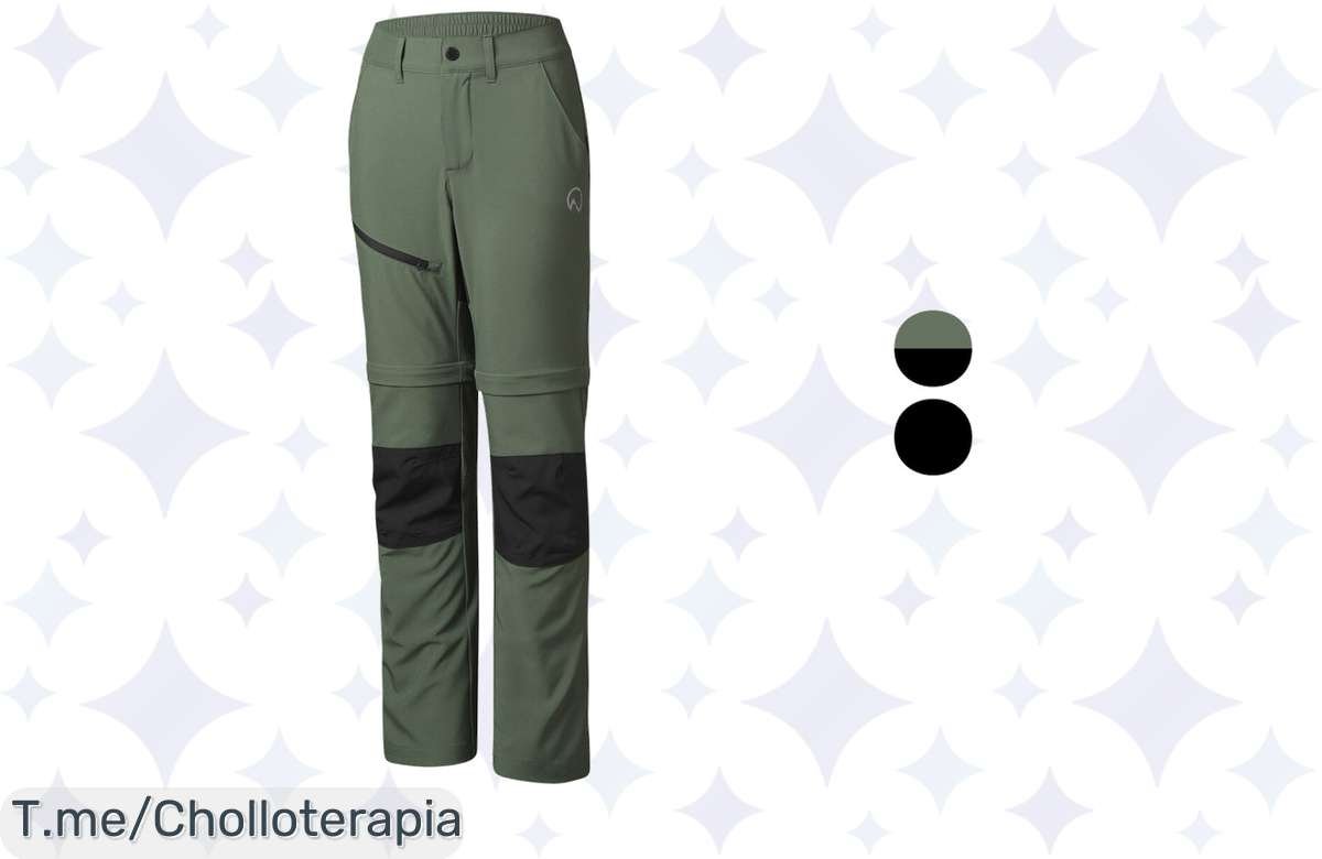 Atrapa la aventura con el pantalón técnico júnior en caqui y negro, ¡un super chollo con protección especial! No te quedes sin el tuyo, stock limitado, actúa ya.