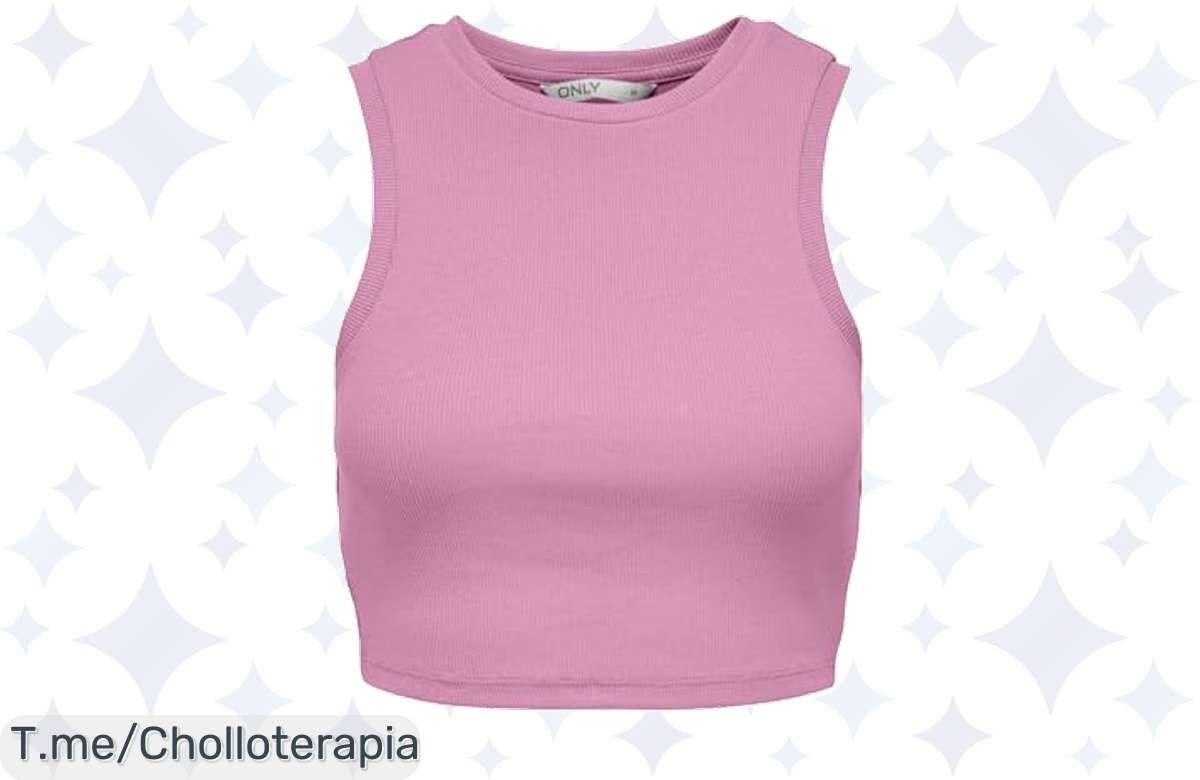 Atrévete a brillar con la camiseta sin mangas rosa de Onlvilma, un super chollo que combina estilo y comodidad. ¡No dejes escapar este ofertón, stock limitado!