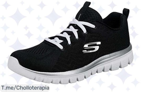 Atrévete a vivir la comodidad extrema con las Zapatillas Skechers Graceful, un super chollo en Black Mesh que no dejarás escapar ¡Compra ahora antes de que se agoten!