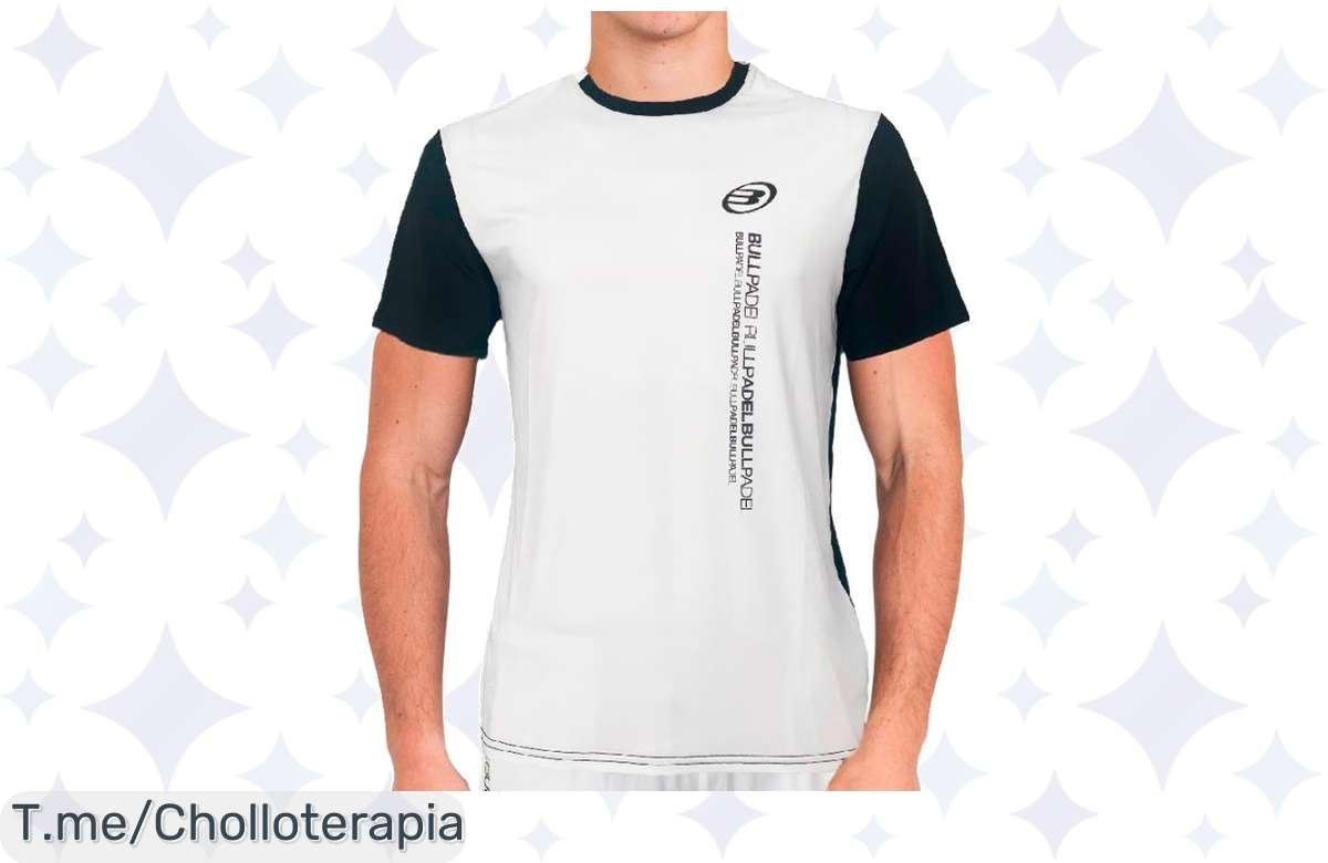 Camiseta Bullpadel Smash Blanco y Negro: Super chollo para destacar en la pista, comodidad insuperable y estilo único. Oferta limitada, ¡compra ya y transforma tu juego!