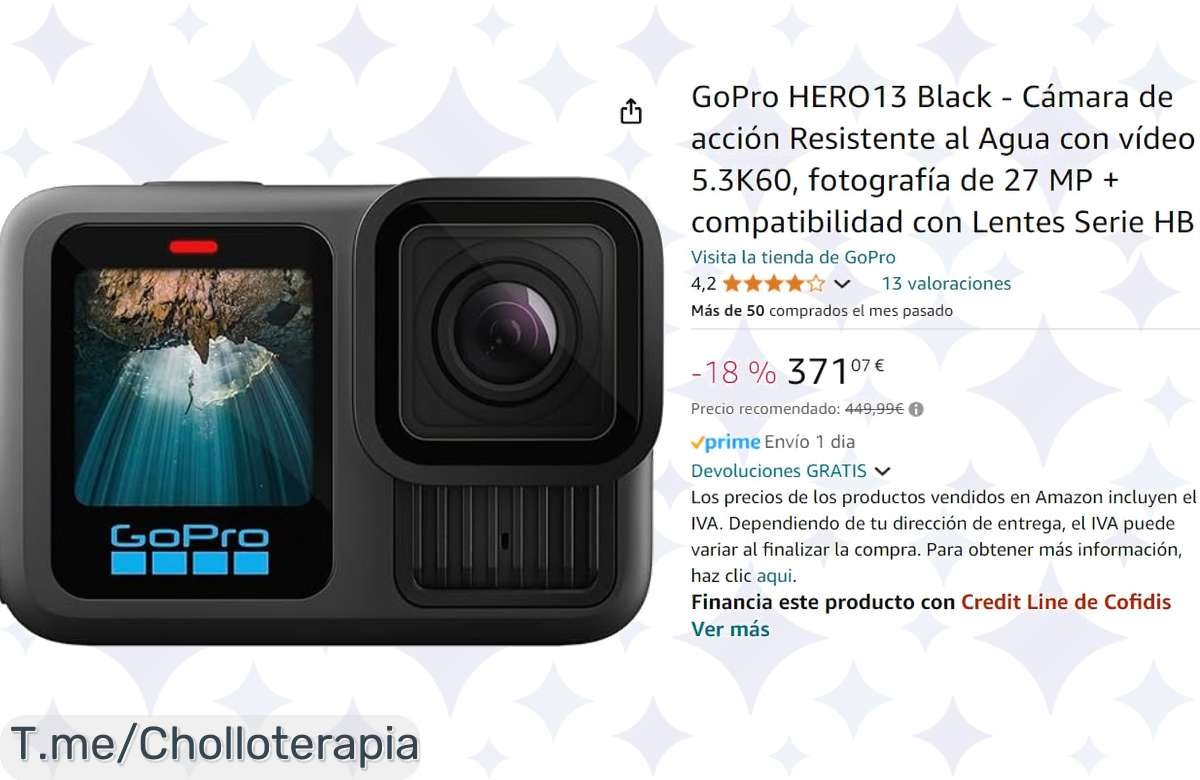 Captura tus aventuras con la GoPro HERO13 Black: calidad 5.3K y lentes intercambiables. ¡Super chollo limitado, no dejes que se escape este ofertón!