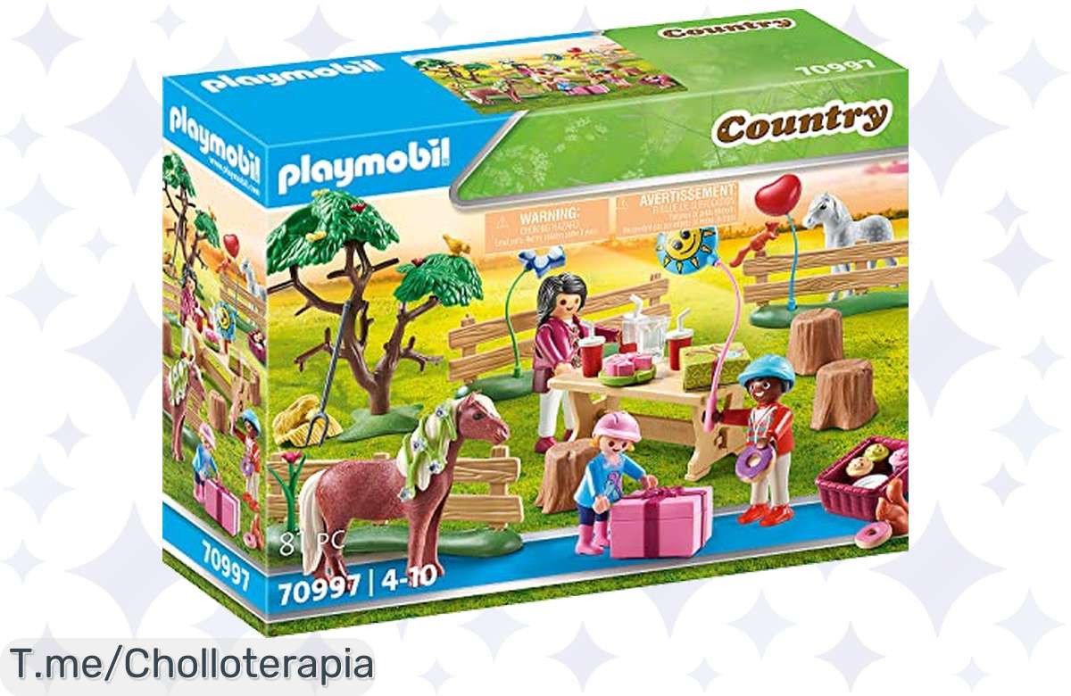 Celebra el cumpleaños de tus peques en la granja de ponis con este super chollo: fácil de montar y limpiar, ¡diversión garantizada! Aprovéchalo, oferta limitada.