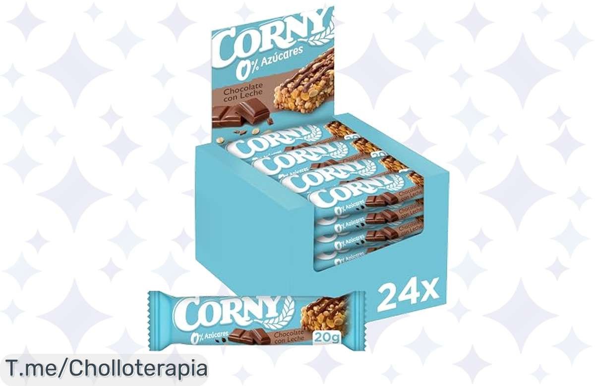 Chollazo del momento: Barritas Corny de Chocolate con Leche, ¡bajo en calorías y sin azúcares! Energía al instante, no dejes escapar este ofertón, cómpralas YA antes de que se acaben.