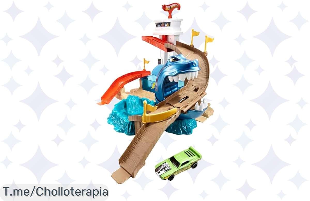 Desata la diversión con la pista tiburón devorador Hot Wheels, un super chollo que transforma tu aventura. ¡Apresúrate, oferta limitada! ¡Compra ahora y no te quedes sin la tuya!