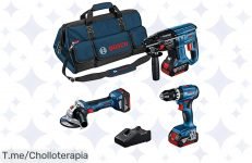 Desata tu poder con el set Bosch Professional: taladro, martillo y amoladora, ¡super chollo que transforma tus trabajos en un paseo! Oferta limitada, compra ya