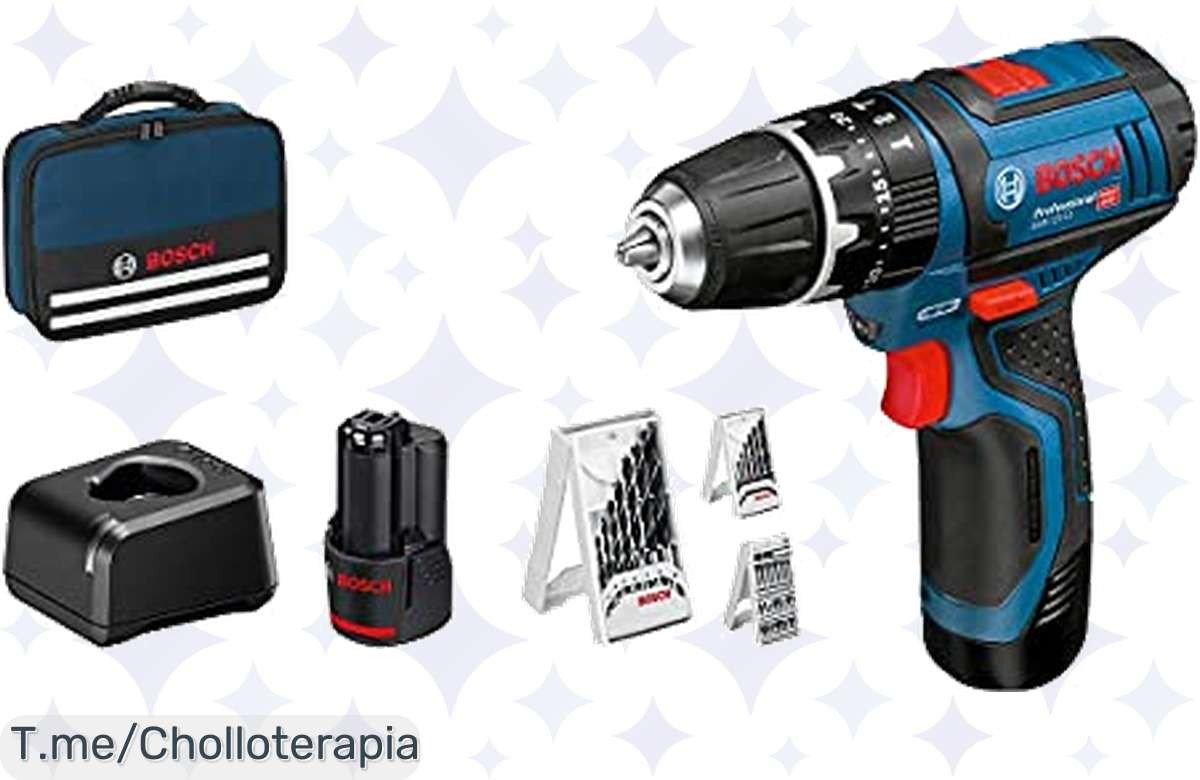 Descubre el chollazo del Taladro Bosch Professional 12V: potencia y versatilidad en un solo equipo, ¡ofertón limitado con 2 baterías y 39 accesorios! No te quedes sin el tuyo.
