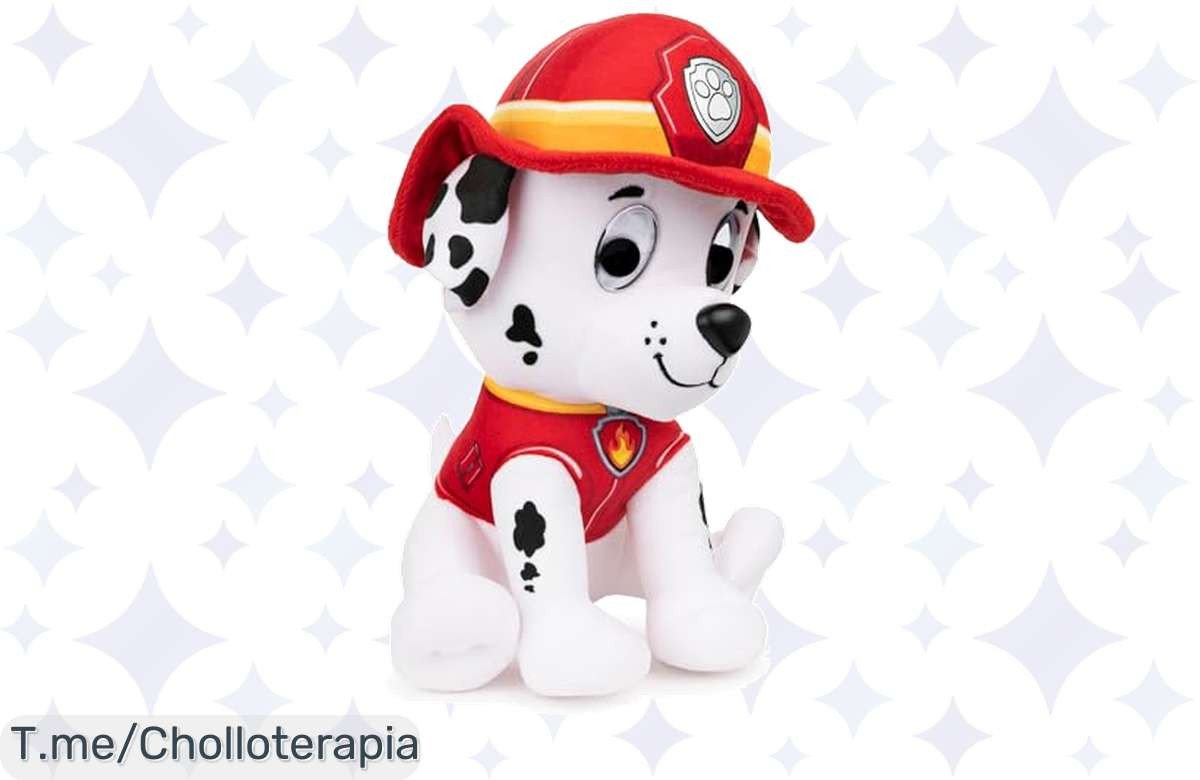 Descubre el chollazo del año: Marshall de la Patrulla Canina en peluche suave y adorable, el compañero ideal para abrazos infinitos. ¡Compra ya antes de que se agote!