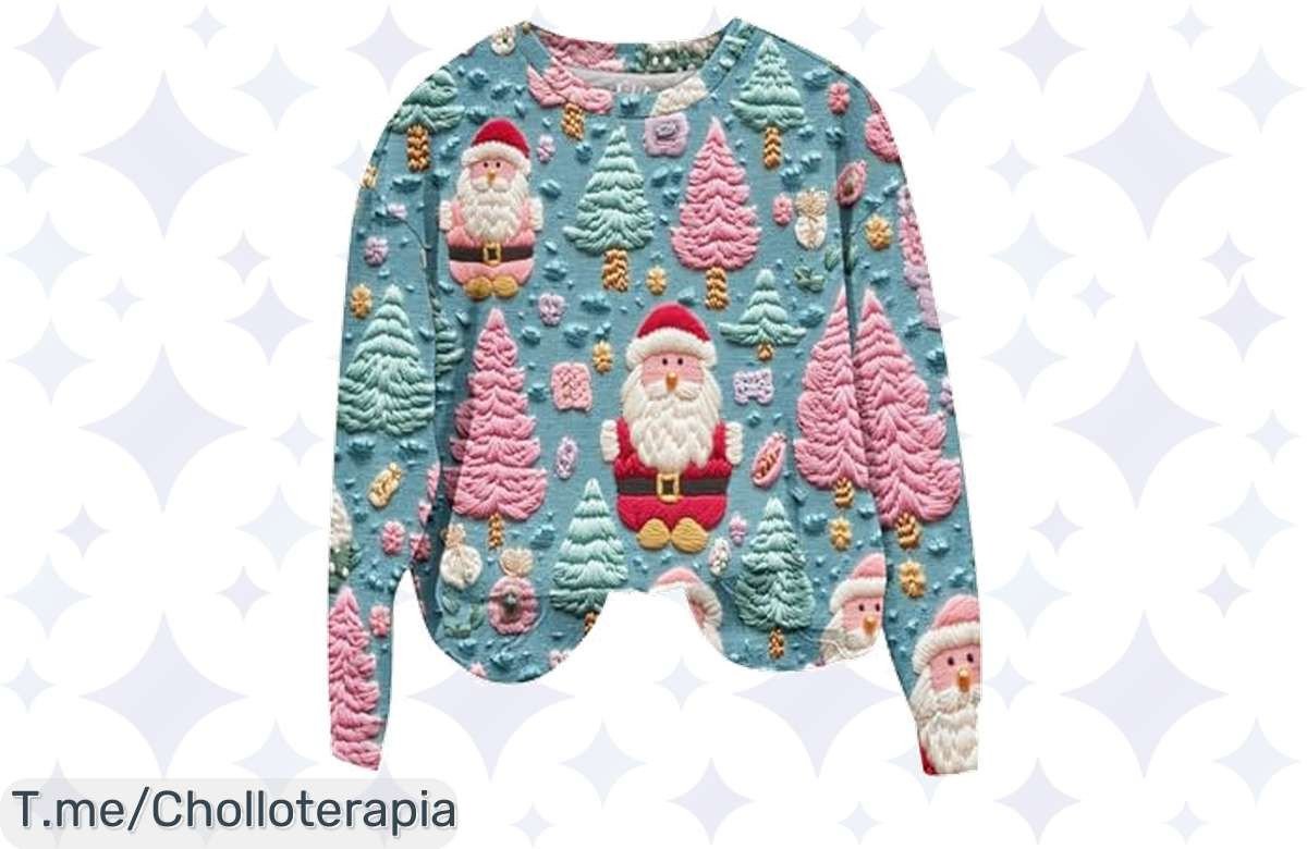 Descubre el chollazo del año: Sudadera familiar Papá Noel a precio de ganga, mantente cálido y elegante en estas fiestas. ¡Aprovecha este ofertón antes de que se acabe!