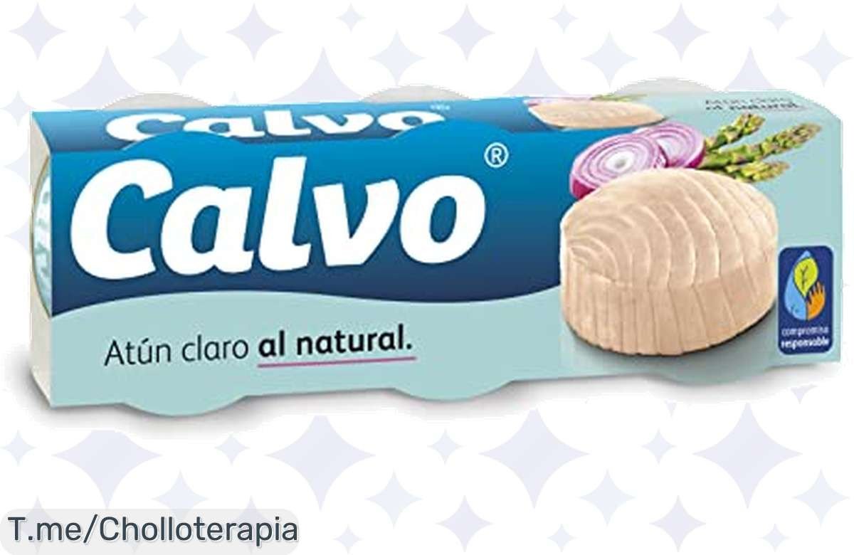 Descubre el chollazo del momento: Calvo Atún Claro al Natural, ¡rico en proteínas y bajo en grasa! No dejes pasar este ofertón limitado y sorprende a tu familia ahora mismo.