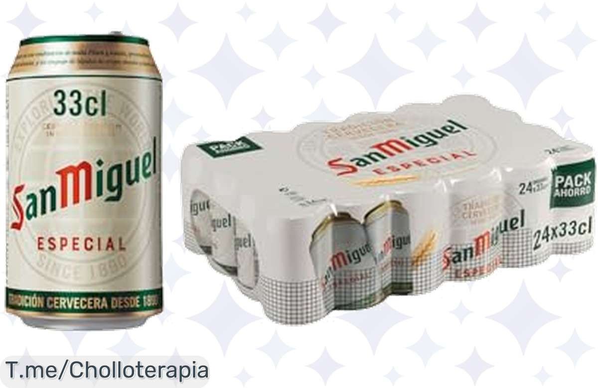 Descubre el chollazo del siglo: 24 latas de San Miguel Especial Lager a un precio loco, disfruta de su frescura y sabor inigualable, ¡haz tu pedido ya antes que se agote!