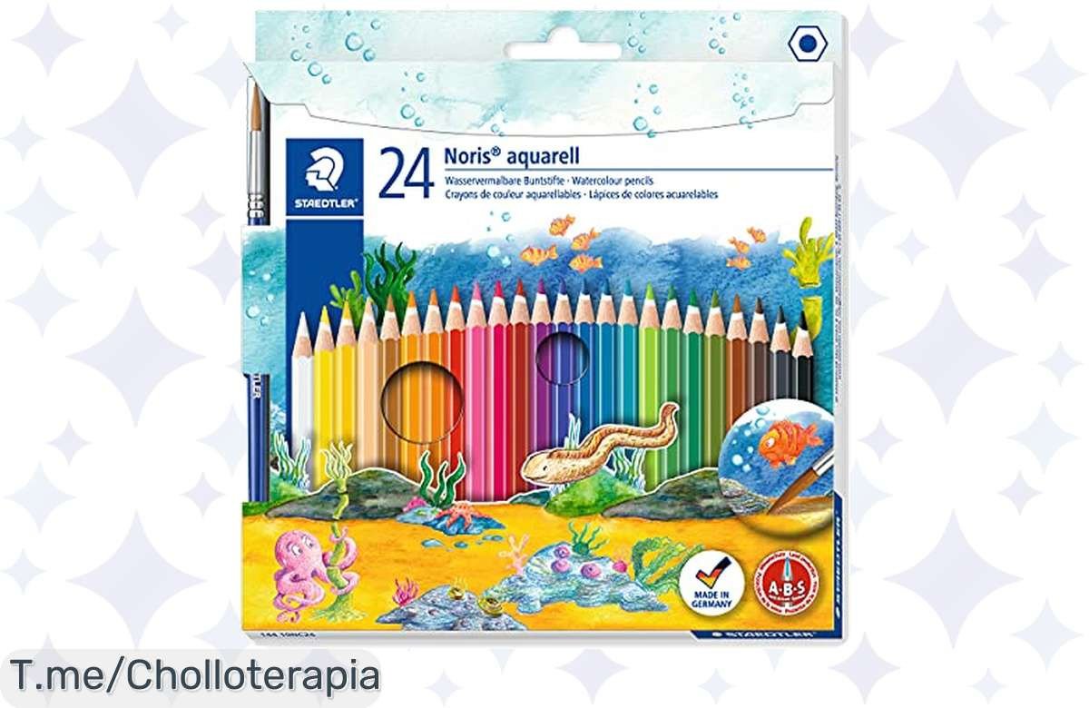 Descubre el estuche de 24 lápices acuarelables Staedtler a un precio loco, perfectos para desatar tu creatividad con colores intensos. ¡Aprovecha este ofertón limitado y transforma tu arte ya!