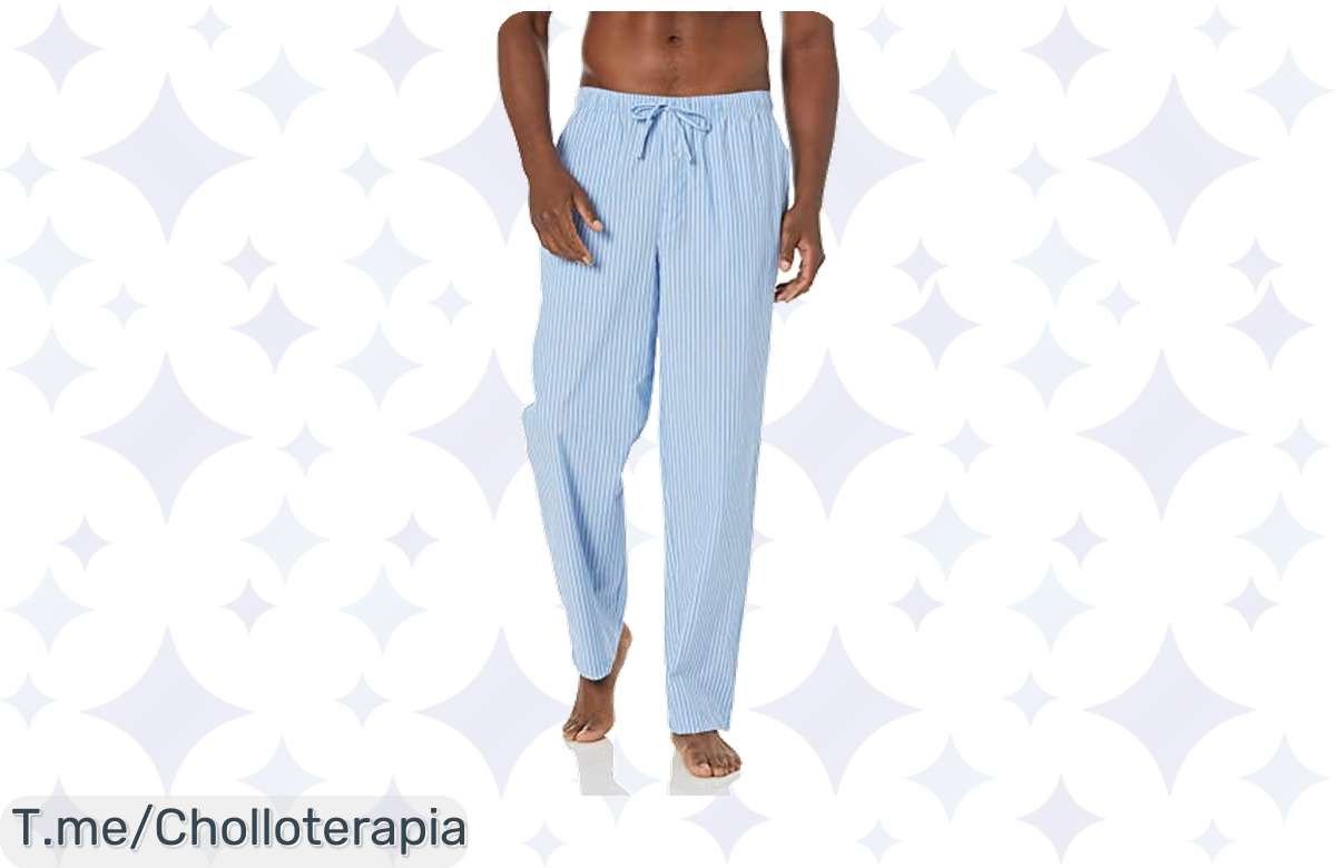 Descubre el ofertón del año: Pantalón de Pijama en azul claro con cordón ajustable y bolsillos, ¡tu comodidad a un precio loco! ¡Compra ya antes de que se agote!