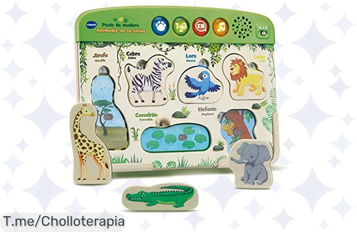 Descubre el ofertón del año: Puzle Animales de la Selva de VTech, diversión garantizada con luces y canciones. ¡Haz tu compra ya antes de que se agoten!