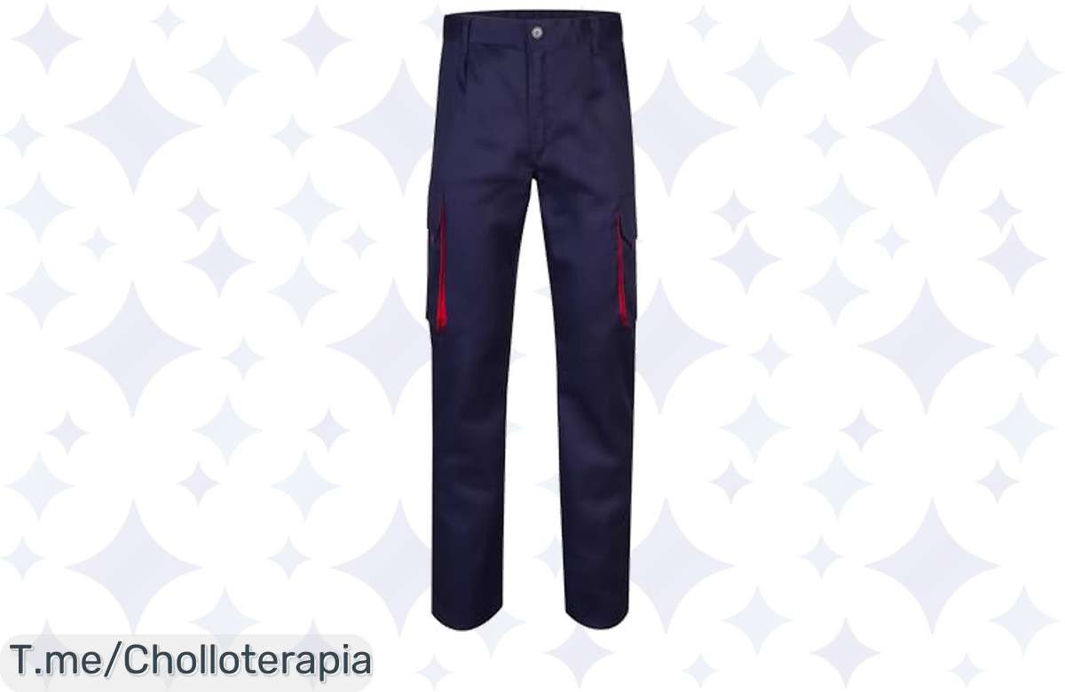 Descubre el ofertón del año: pantalón bicolor multibolsillos en azul y rojo, con seis bolsillos y estilo único. ¡No dejes pasar este super chollo, compra ahora!