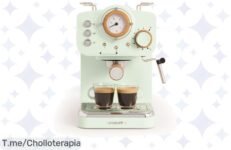 Descubre el ofertón del café perfecto con la Cafetera Express THERA RETRO: 20 bar de presión y un diseño increíble ¡Hazla tuya ahora y transforma tus mañanas!