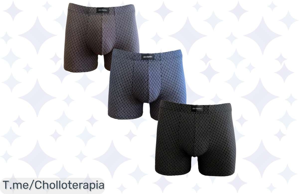 Descubre el super chollo de 3 boxers Don Algodon: suaves y transpirables para tu comodidad. ¡No te quedes sin esta oferta única, actúa rápido y cómpralos YA!