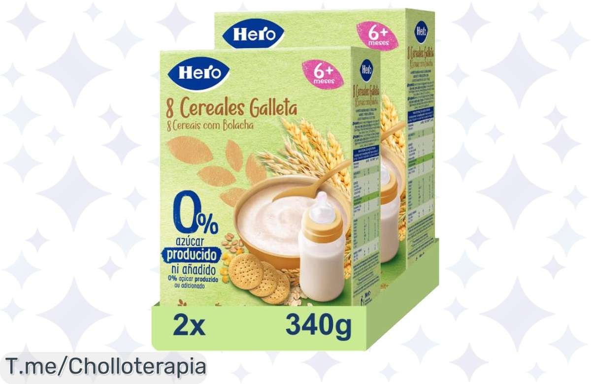 Descubre el super chollo de Hero Baby Pack Papillas 8 Cereales con Galleta María: 0% azúcar y un festín saludable para tu pequeño. ¡Compra ahora antes de que se agote!