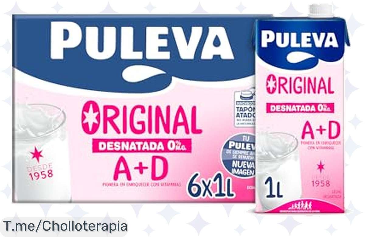 Descubre el super chollo de Leche Puleva Original Desnatada, rica en vitaminas A y D, cuidando la salud de tu familia. ¡Aprovecha este ofertón limitado ahora!