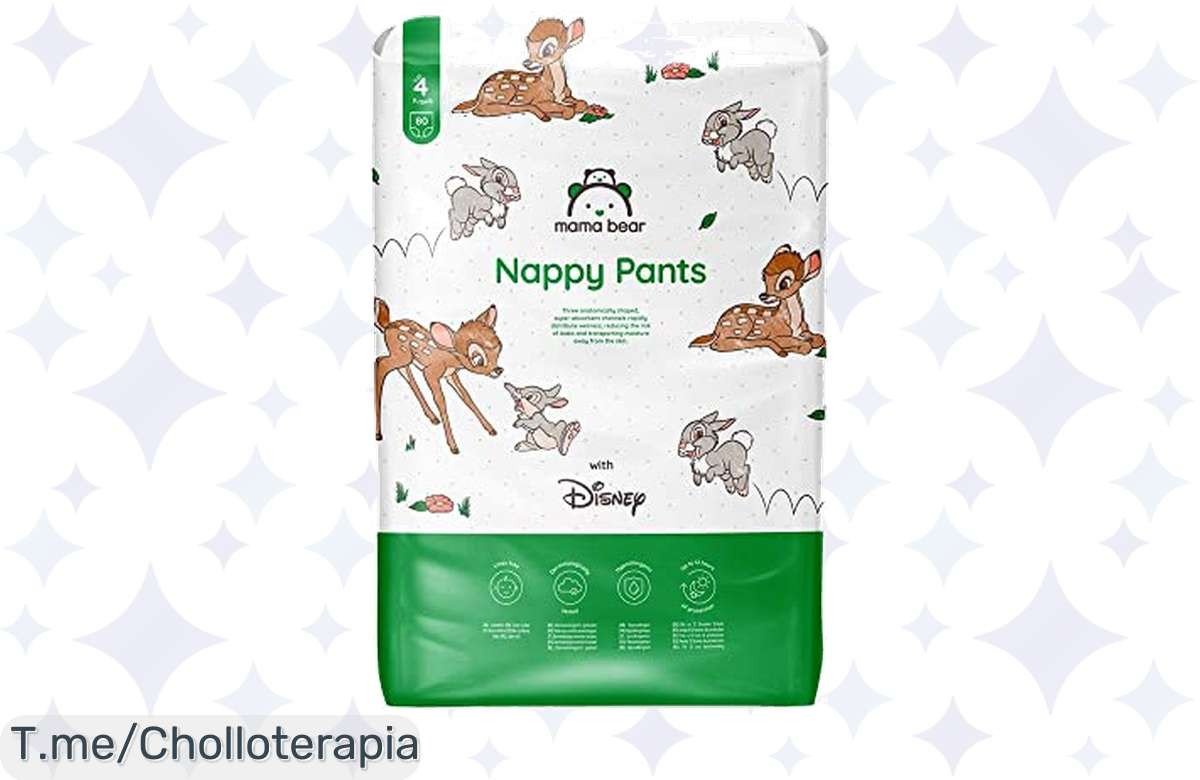 Descubre el super chollo de pañales Mama Bear Disney, protección nocturna y ajuste 360° para el confort de tu bebé. ¡Compra ya y asegura su magia antes de que se agoten!