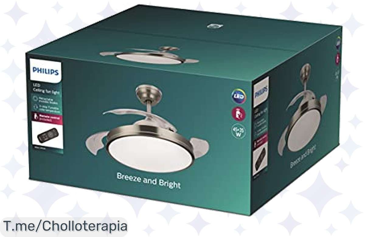 Descubre el super chollo del año con el Philips Atlas Ventilador de techo: motor DC silencioso y luz LED. ¡Oferta limitada, no dejes pasar esta oportunidad única!
