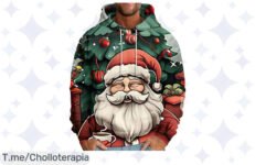 Descubre la sudadera con capucha 3D que hará brillar tus fiestas navideñas con un descuento brutal ¡Aprovecha este ofertón antes de que se acabe!