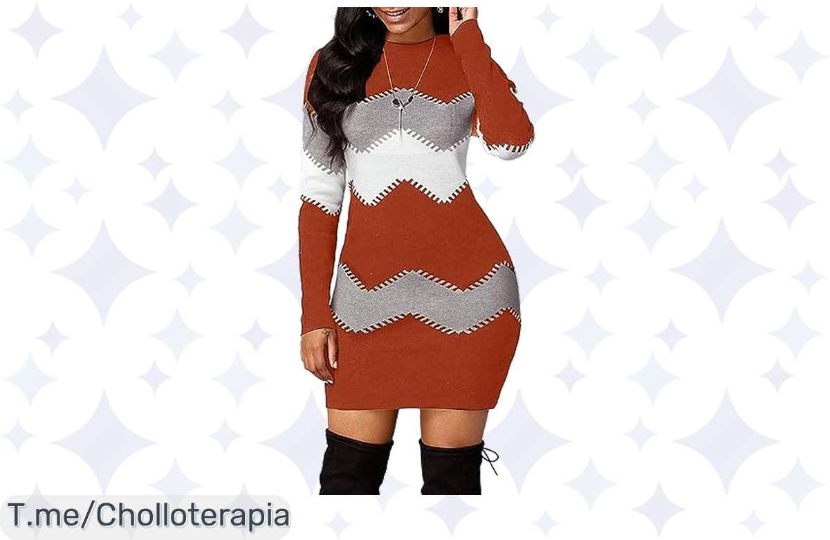 Deslumbra este invierno con el vestidazo JFAN Ondulado a Rayas: aprovecha el super chollo y ahorra con el descuentazo, solo por tiempo limitado, ¡actúa ya y no te quedes sin el tuyo!