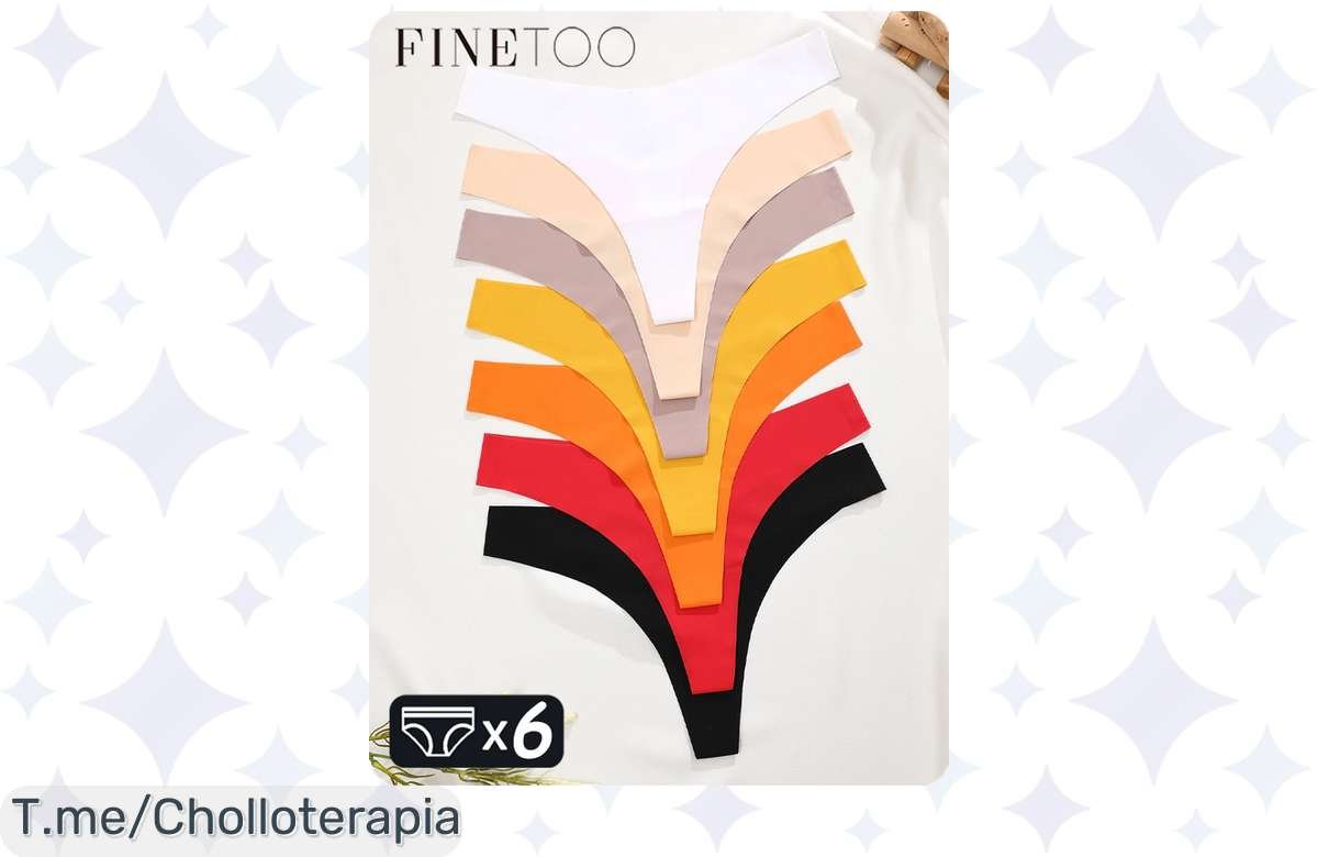 Experimenta la comodidad y el estilo con los tangas FINETOO: ¡super chollo de 6 piezas en seda sin costuras! No dejes pasar este ofertón limitado, compra ya y deslumbra tu día.