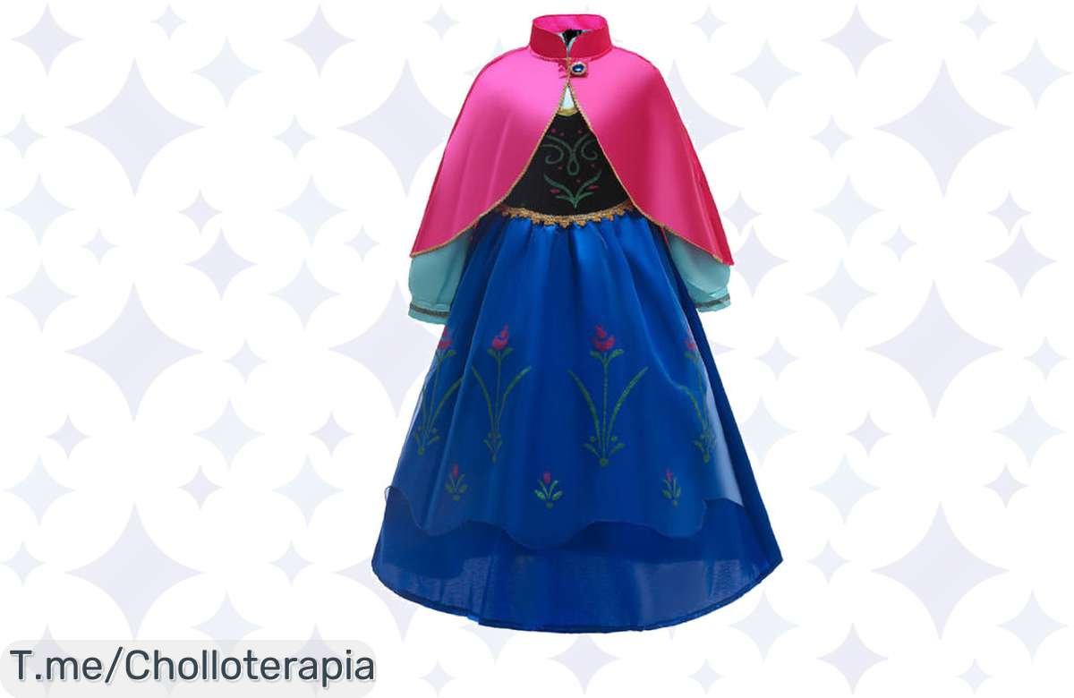 Haz brillar a tu niña en Halloween con el vestido de Princesa Anna, una ropa de cosplay única que la hará sentir realeza. ¡No dejes pasar este super chollo, compra ya!