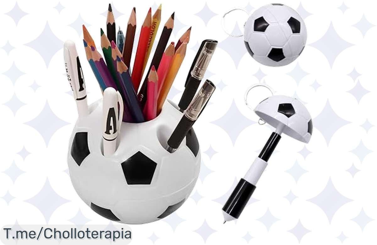 Haz que tu escritorio brille con el portalápices balón de fútbol: un super chollo para los amantes del fútbol. ¡Aprovecha este ofertón y compra ahora antes que se agote!