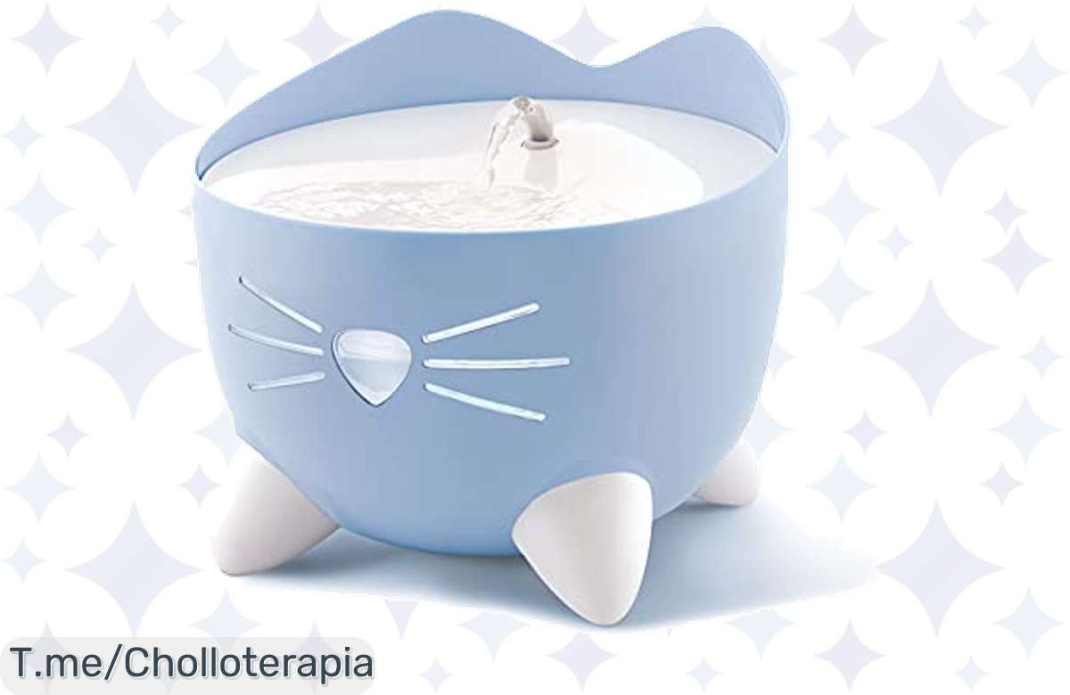 Haz que tu gato beba feliz con el bebedero Azul: agua fresca y limpia al mejor precio loco ¡No dejes pasar este ofertón, oferta limitada solo por hoy!