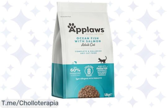 Haz que tu gato sea el rey de la casa con Applaws, un super chollo de pescado oceánico que ofrece salud y pelaje brillante ¡No dejes pasar esta oferta única, compra ya!