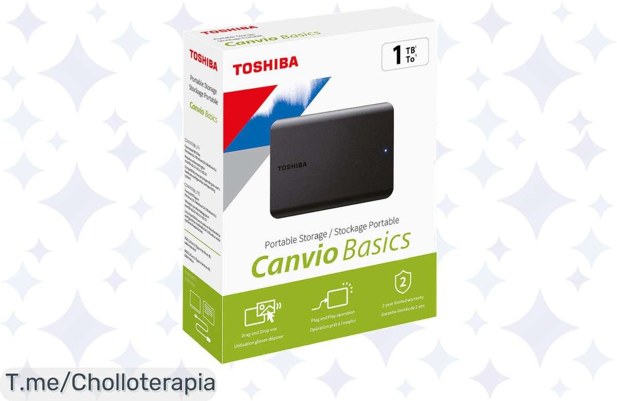 Hazte con el Toshiba Canvio Basics 2022 y guarda tus recuerdos a lo grande: 1TB, 2TB o 4TB de pura velocidad USB 3.2, ¡ofertón limitado que no podrás dejar pasar!