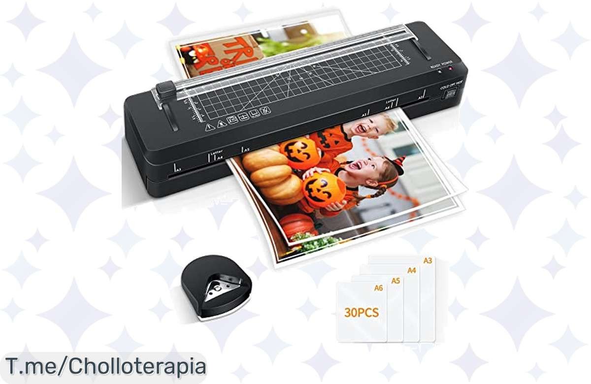 Laminadora A3 5 en 1: Super chollo en laminación rápida, compacta y con 30 bolsas. Protege tus documentos con este ofertón, compra YA antes de que se agote.
