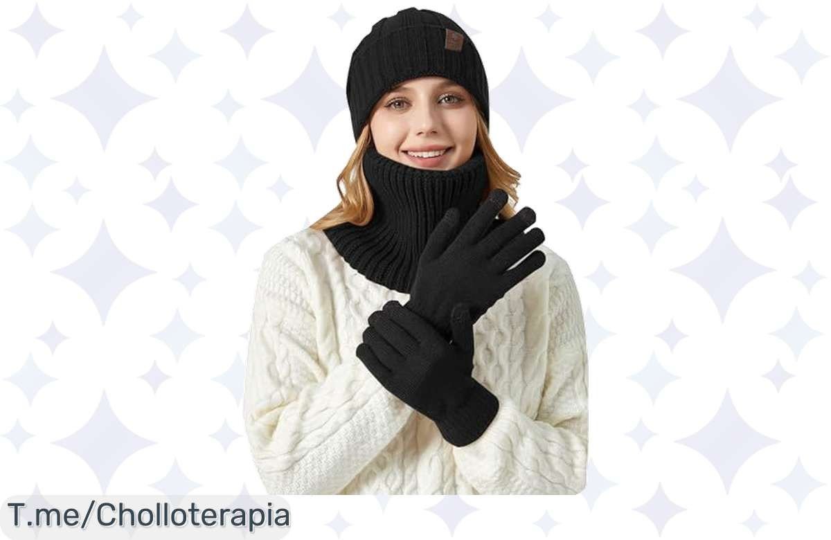 ¡No dejes pasar el ofertón del invierno! Gorro y bufanda de punto grueso en un super chollo que te mantendrá cálido con un descuento brutal. ¡Aprovecha esta oportunidad única ahora!