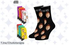 Sorprende esta Navidad con los calcetines personalizados más chulos del año: 10 colores y algodón suave que harán sonreír a todos ¡No dejes escapar este ofertón!