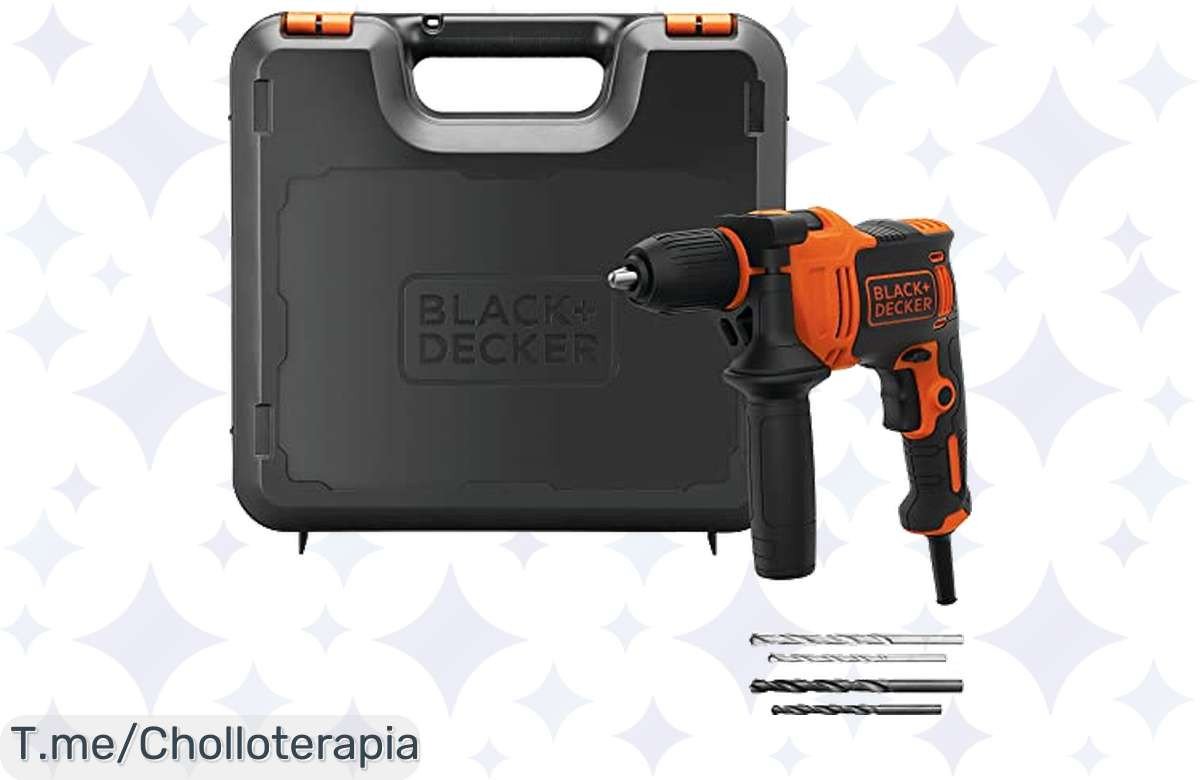 Taladro Percutor BLACK+DECKER de 710W a precio loco con maletín y 4 brocas, ¡potencia sin esfuerzo! Ofertón exclusivo, compra ahora antes que se agote.