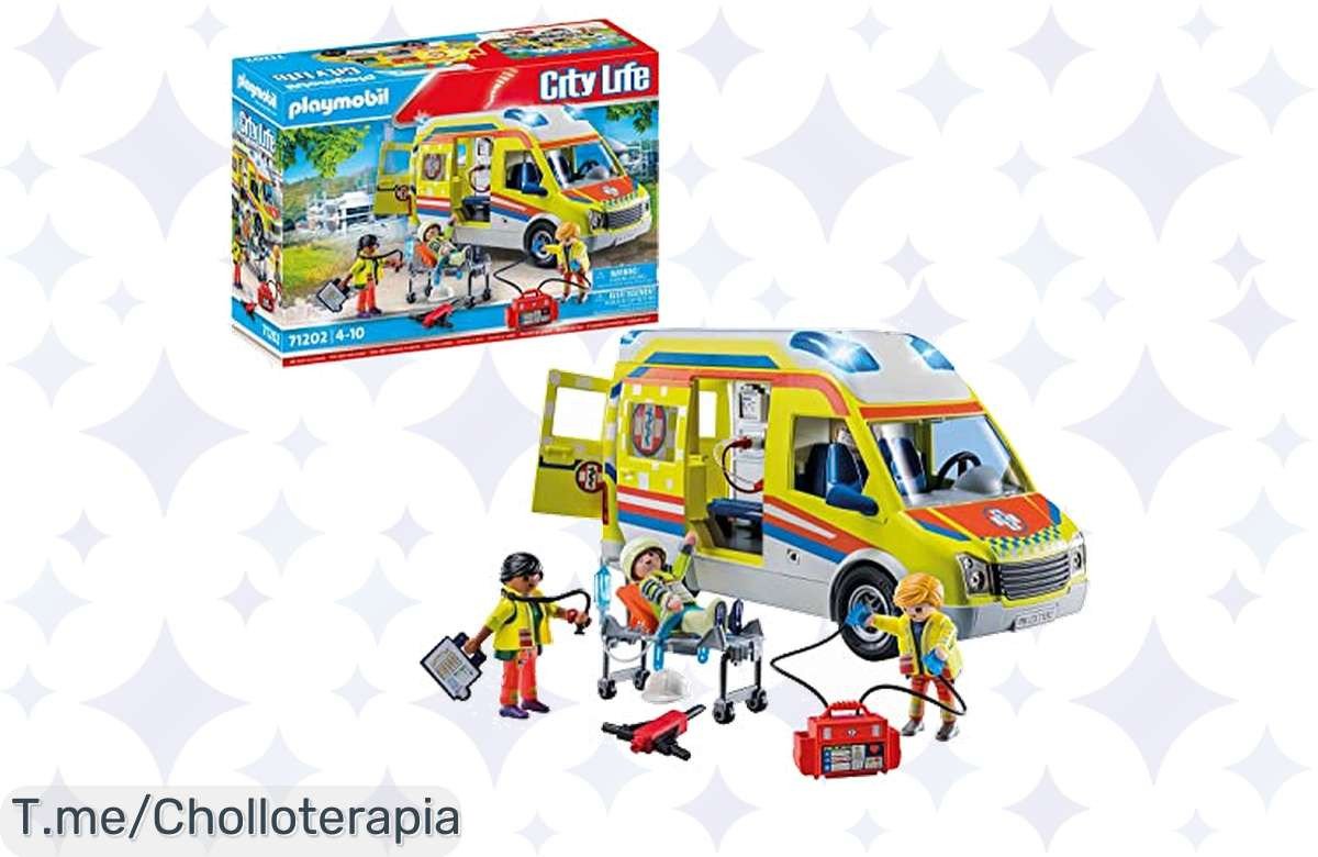 Transforma a tu pequeño en un héroe con la ambulancia PLAYMOBIL: luz y sonido realistas a un precio loco que no te puedes perder. ¡Actúa ya, oferta limitada!