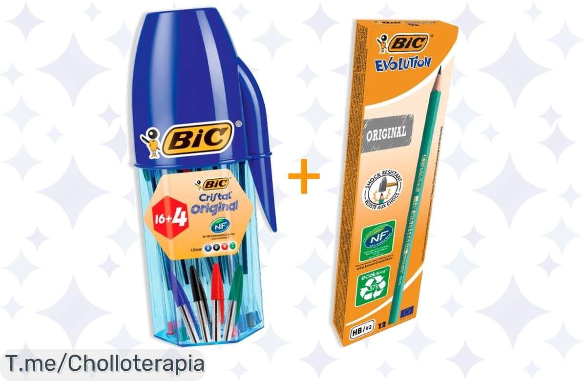 Transforma la creatividad de tu pequeño con el BIC Pack Ahorro: 20 bolígrafos y 12 lápices a un precio loco. ¡No te pierdas este super chollo, actúa ya antes de que se agote!