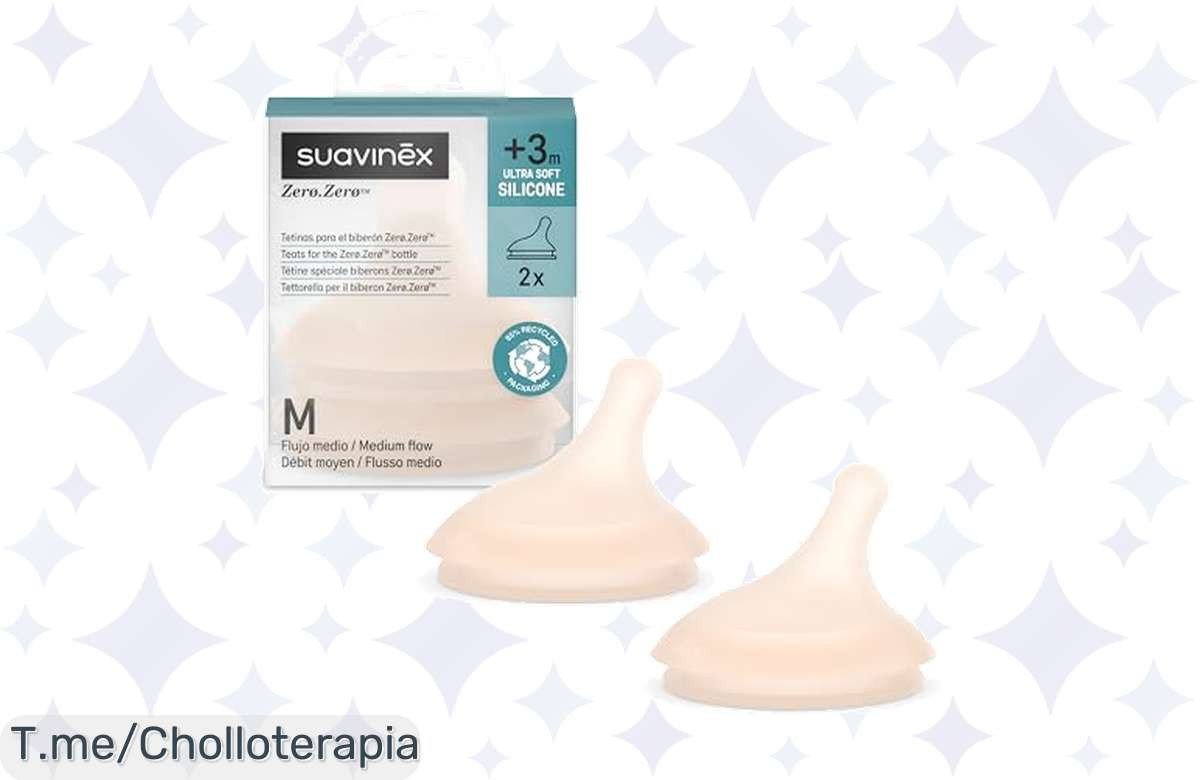 Transforma la hora de alimentación de tu bebé con el pack de 2 tetinas Suavinex a precio loco, lactancia sin confusiones y cólicos fuera, ¡compra ya antes de que se agoten!