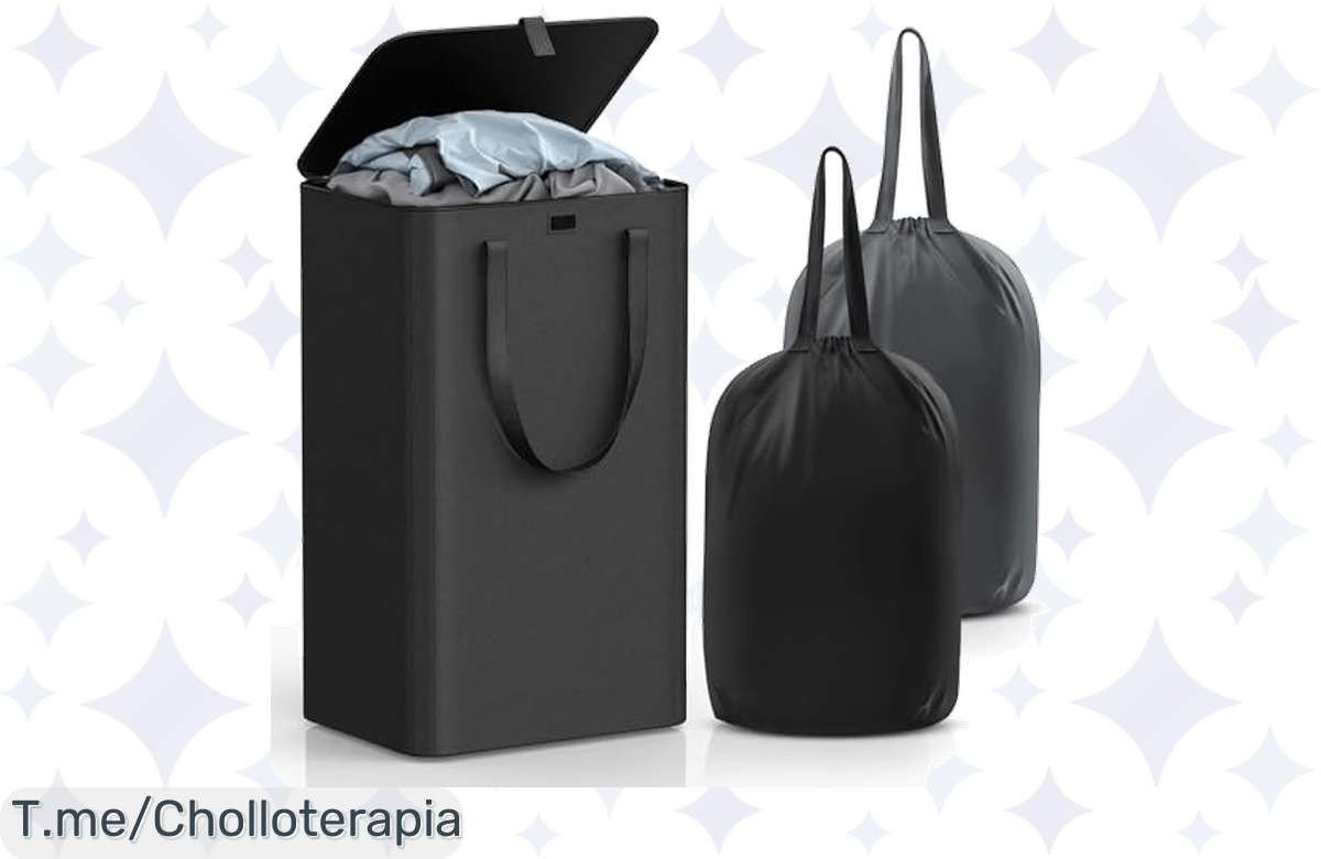 Transforma tu baño con el cesto de ropa sucia con tapa, 100L de capacidad y 2 bolsas lavables, aprovecha este ofertón único antes de que se agote y ahorra hoy mismo.