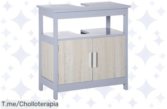 Transforma tu baño con el kleankin Mueble para Debajo del Lavabo: 2 puertas y estante en un ofertón único Usa el código y aprovecha este precio loco antes de que se acabe ¡Compra ya!