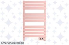 Transforma tu baño en un spa con el toallero eléctrico rosa pastel a un precio loco Calienta tus toallas y disfruta de un confort inigualable ¡Compra ahora, stock limitado!