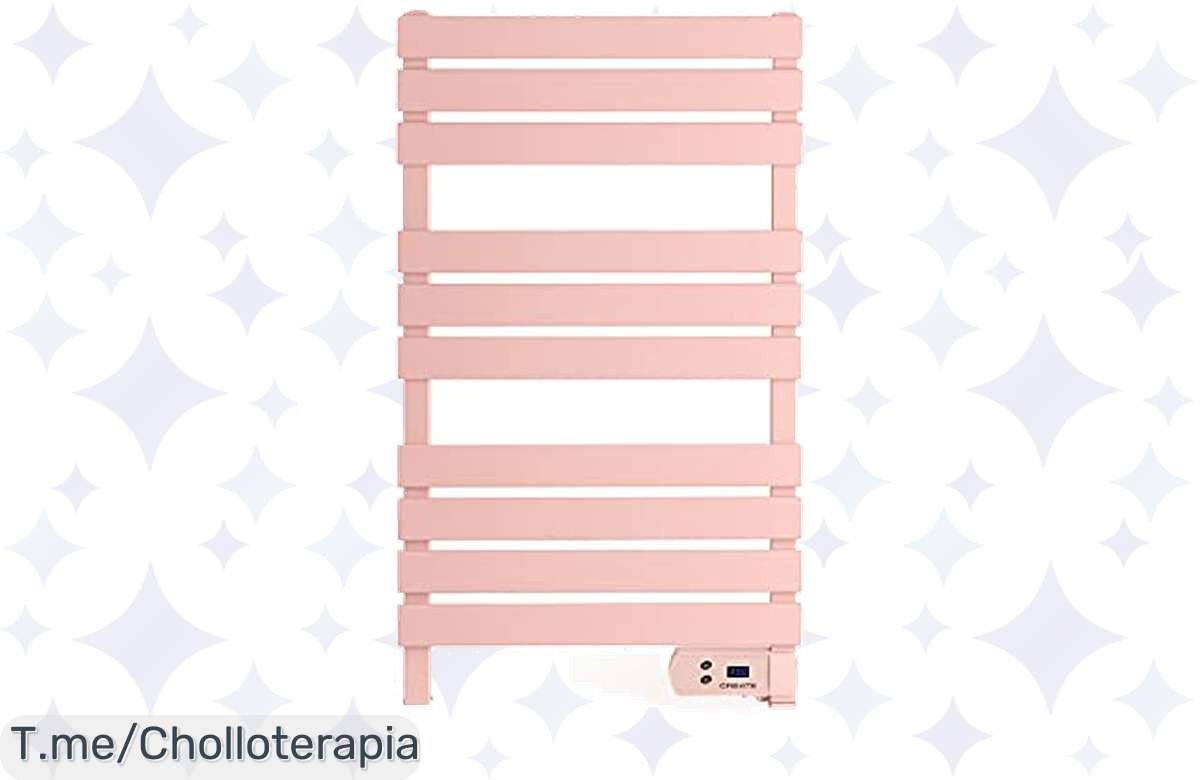 Transforma tu baño en un spa con el toallero eléctrico rosa pastel a un precio loco. Calienta tus toallas y disfruta de un confort inigualable. ¡Compra ahora, stock limitado!