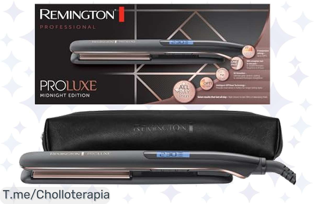 Transforma tu cabello con Remington ProLuxe Midnight Edition: ¡super chollo con placas cerámicas y resultados de salón en casa! ¡Compra ahora y despídete del frizz ya!