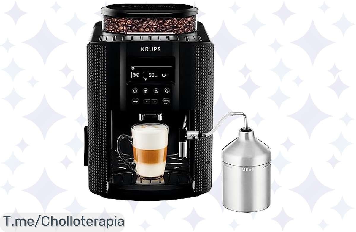 Transforma tu café con la Krups Essential y su presión de 15 bares, disfruta capuchinos ultraespumosos a un precio loco, ¡apresúrate, es un ofertón limitado!